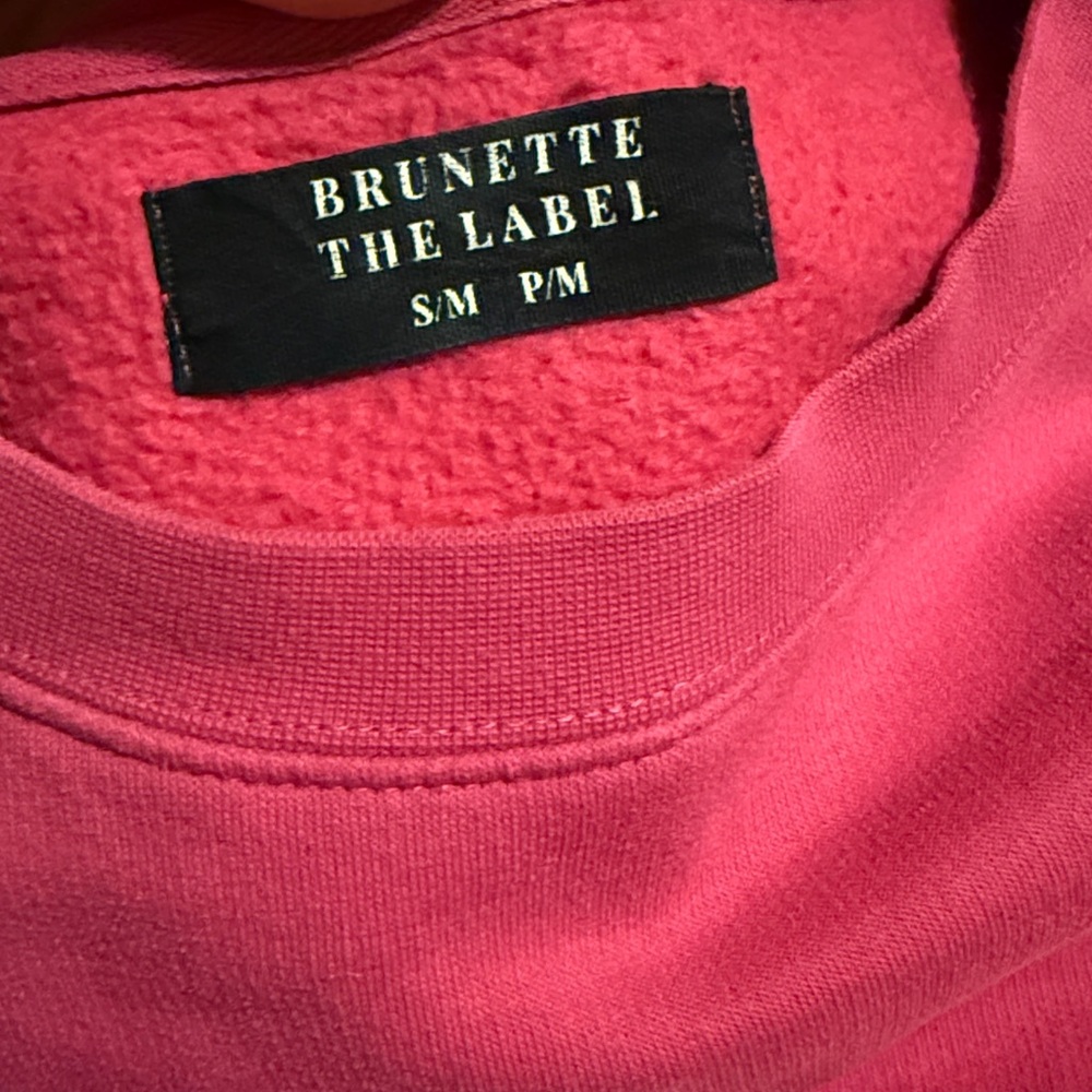 Brunette The Label “BLONDE” Pink Graphic Sweatshirt S/M - Picture 3 of 6